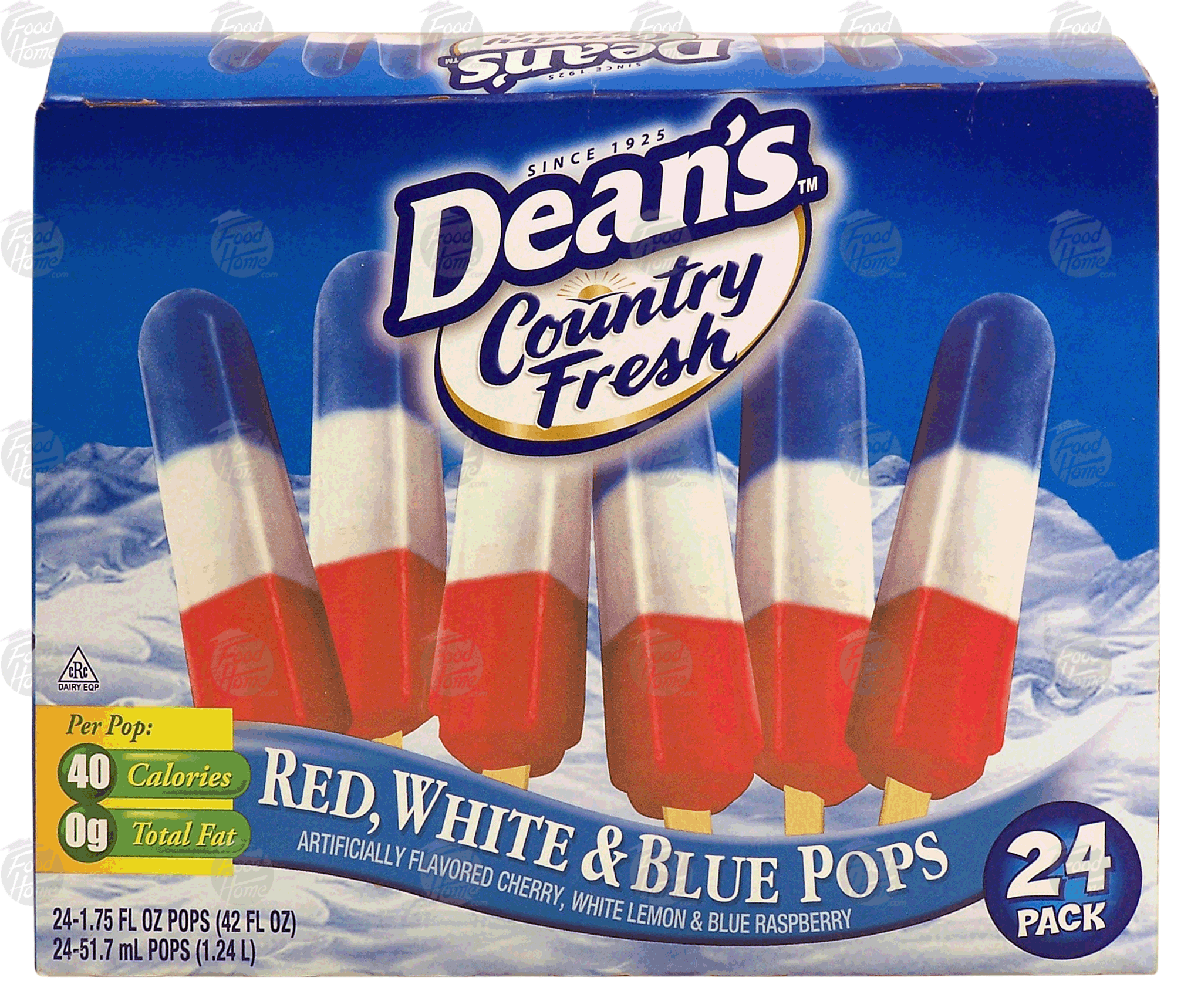 Dean's Country Fresh red, white & blue pops; cherry, white lemon & blue raspberry Full-Size Picture